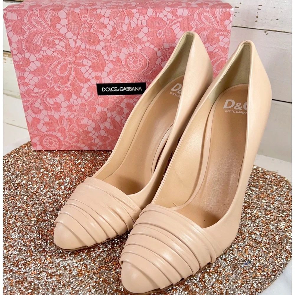 Dolce & Gabbana Nappa Leather Wrapped Toe Heels